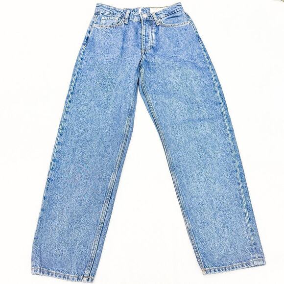 Rag & Bone Alissa High-Rise Barrel Leg Button Fly Denim Jeans Size 24 - Picture 2 of 8
